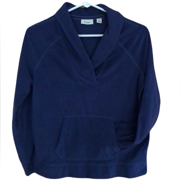 L.L. Bean Tops - LL Bean Fleece Comfy Cowl Neck, Sz SP Blue